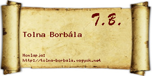 Tolna Borbála névjegykártya